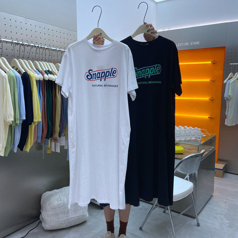 Femme Relaxed Fit Grafik T-Shirt Kjole Stilla