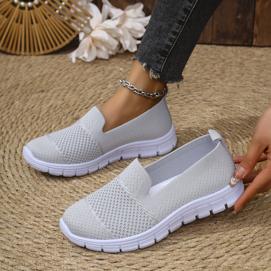Dame behagelige Slip-On Sneakers med åndbart overmateriale og skridsikker sål Stilla