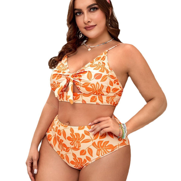 Dame High-Waist Bikini-sæt med blomstret knude-design Skovae