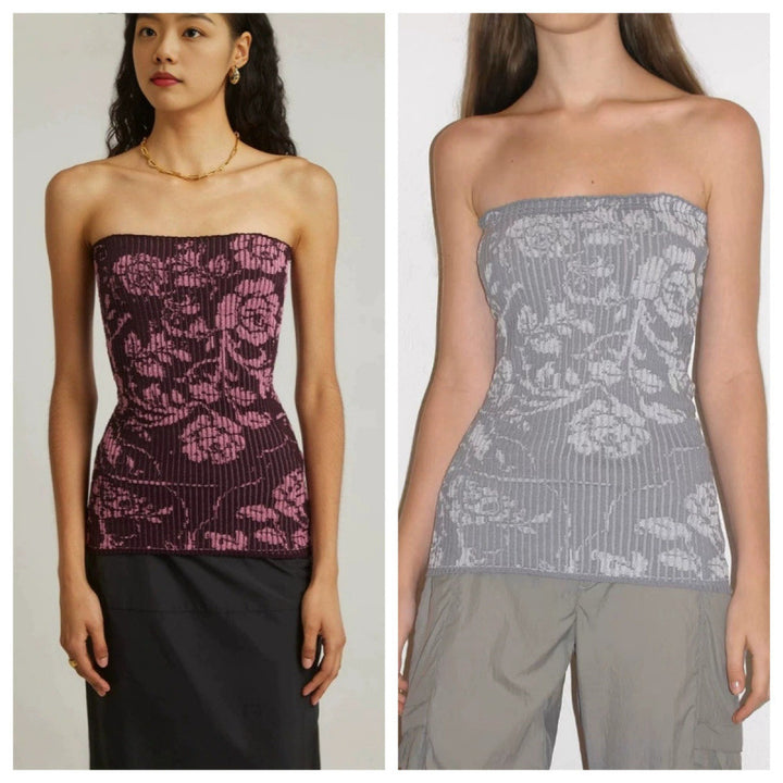 Dame Strapless Blomsterprint Top Stilla