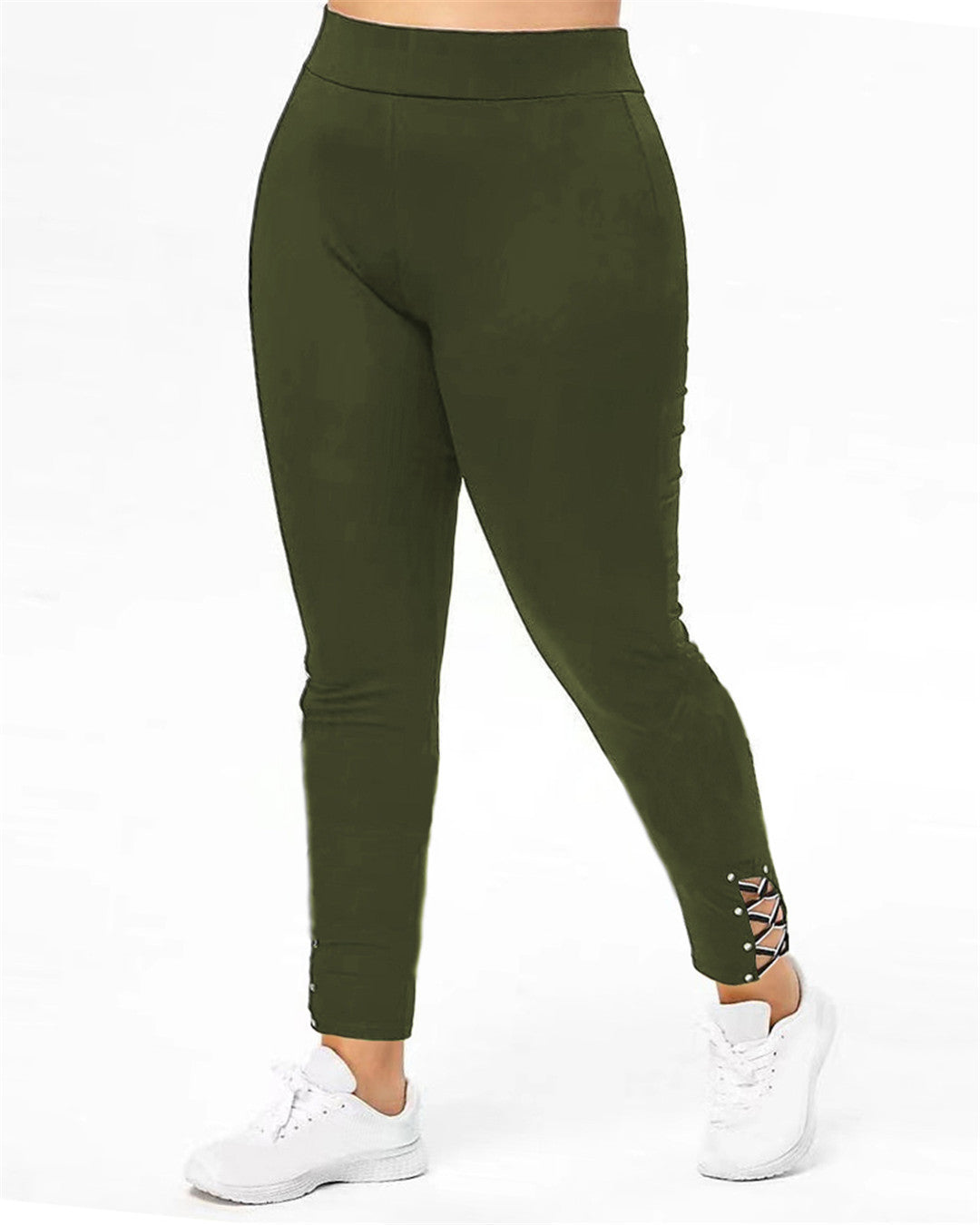 Dame sportleggings med dekorative snøre detaljer Stilla