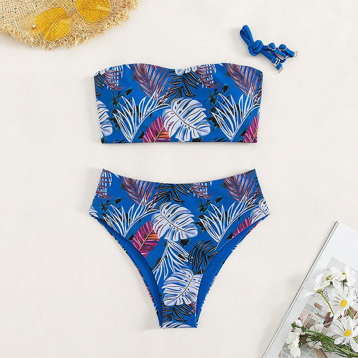 Dame bandeau bikini med højskåret underdel Skovae