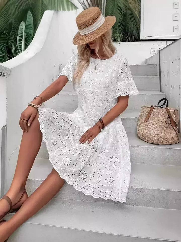 Femme Eyelet Broderie Anglaise Kjole Stilla