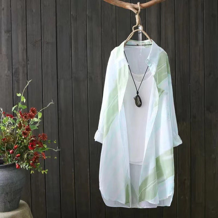 Dame Let Gennemsigtig Kimono Jakke Stilla