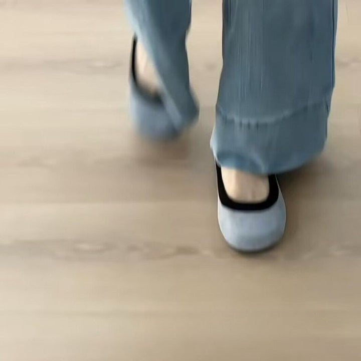 Dame ballerinaer med dyretryk og blød sål Stilla