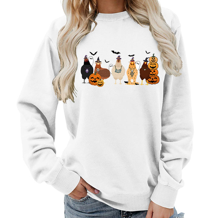 Dame sweatshirt med muntert Halloween-motiv Stilla