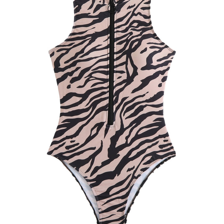 Dame High-Neck Zip-Up Badedragt Stilla