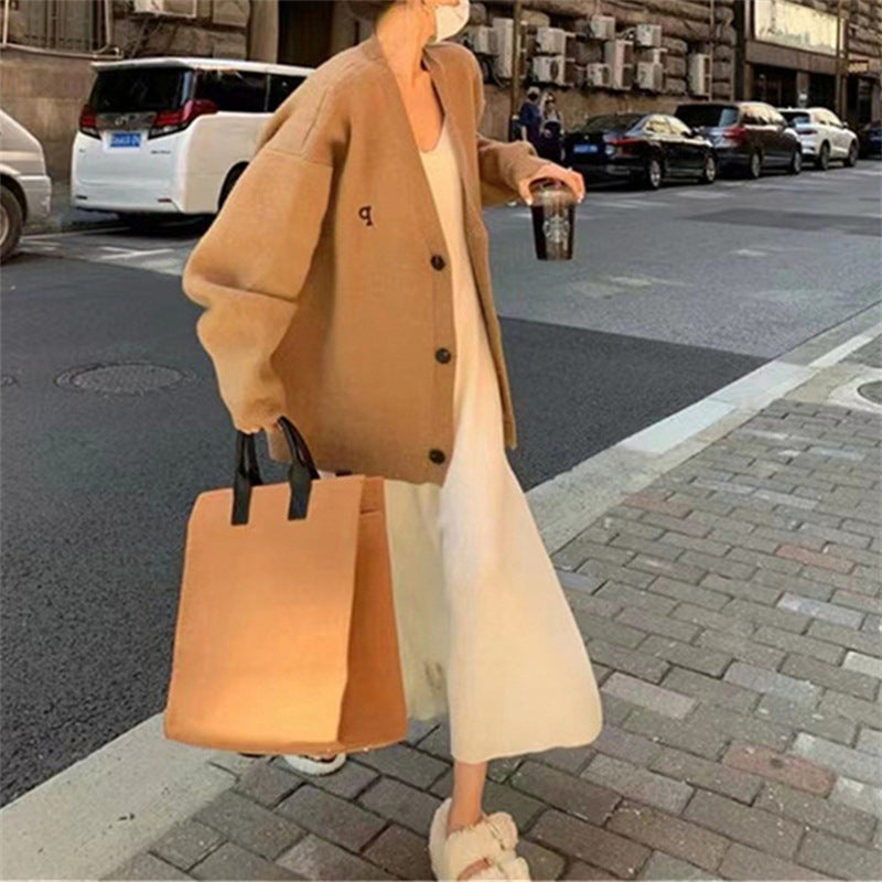Kvinders casual oversized cardigan med dyb V-hals og materialer af høj kvalitet Stilla