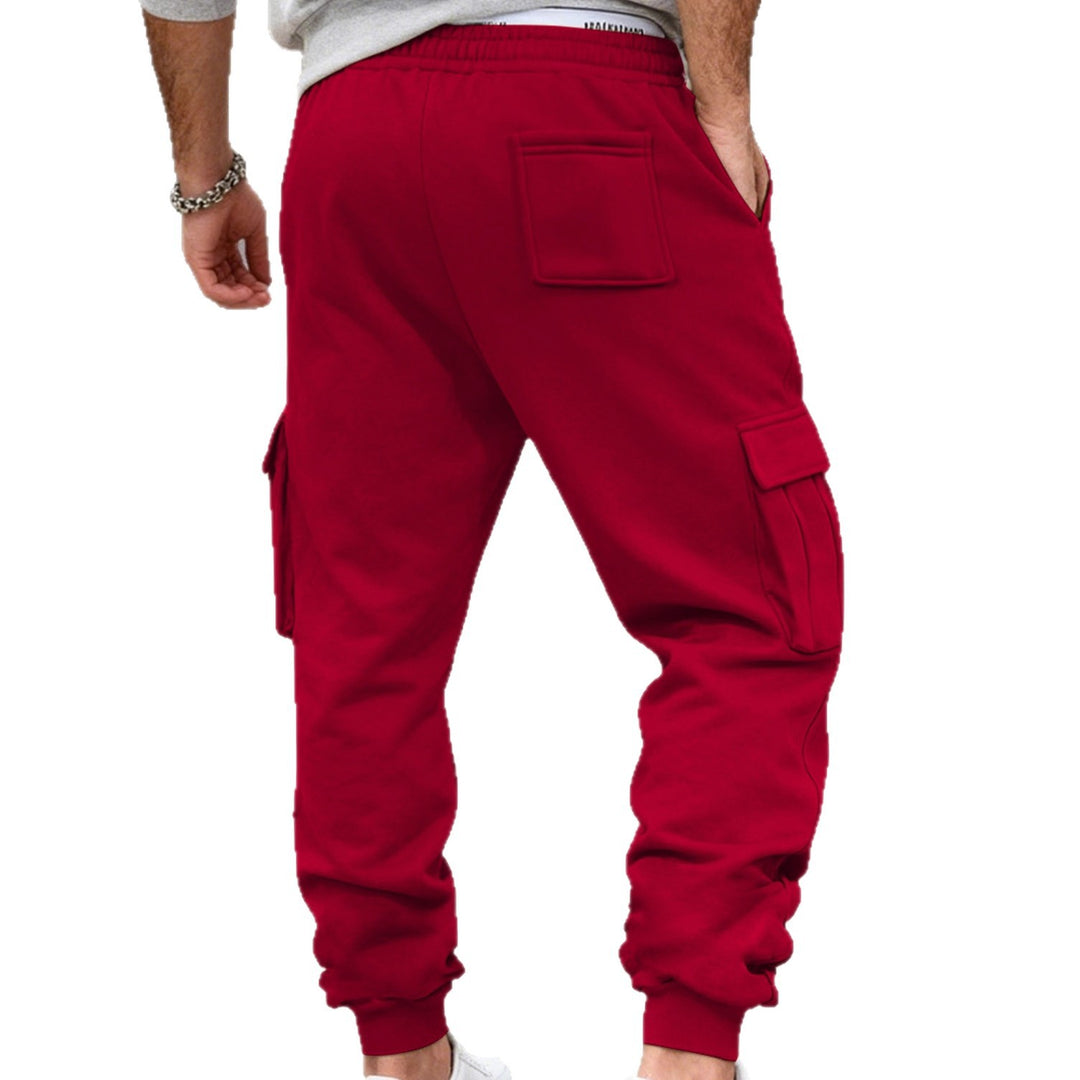 Herren casual Cargo-sweatpants med snoretræk, klaplommer og smal fodmanchet Skovae