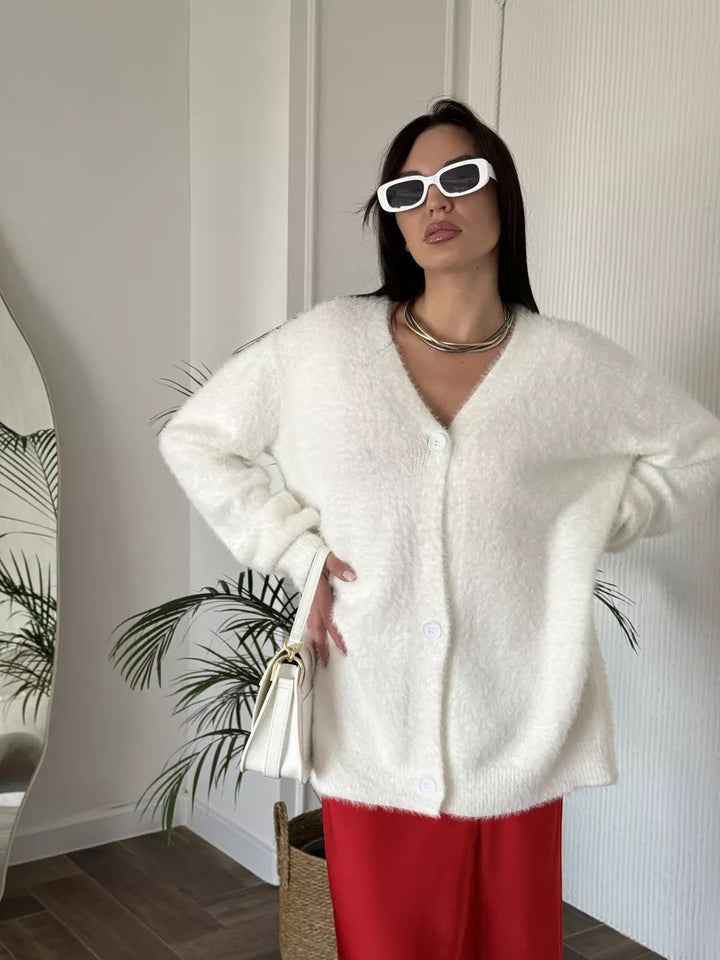 Kvinders hyggelige cardigan lavet af blødt strik Stilla