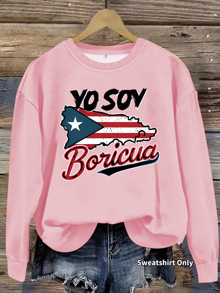 Kvinders sweatshirt med kreativ Puerto Rico design og afslappet pasform Stilla
