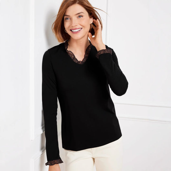 Damer elegant top med fine spidse ærmer Stilla