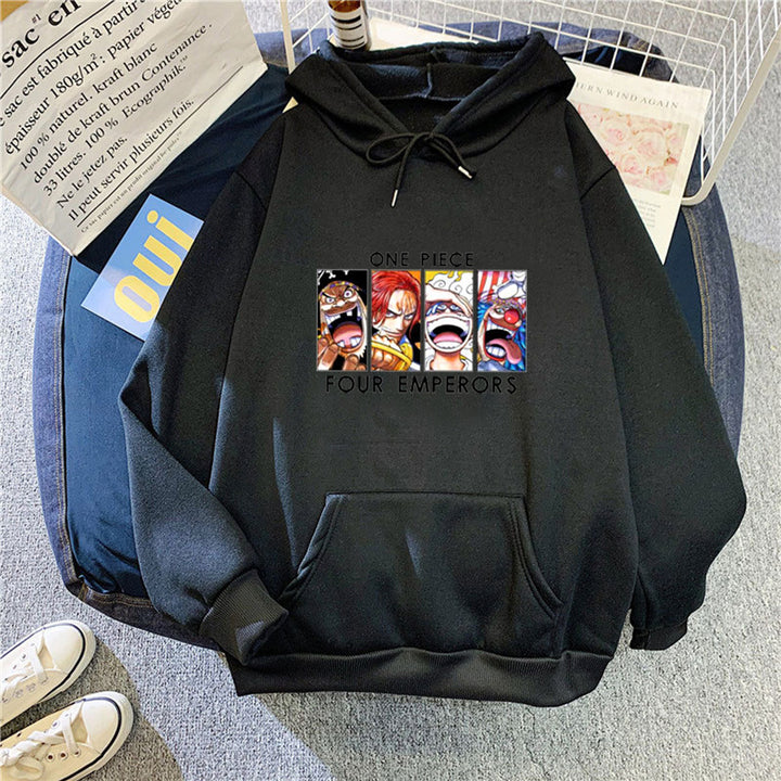 Kvinders hættetrøje med unikt anime design Skovae