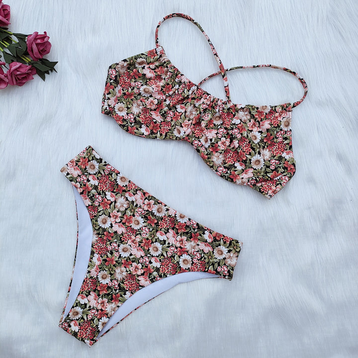 Dame Floral Bikini-Sæt med legende design Skovae