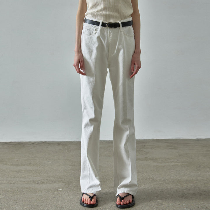 Kvinder casual high waist stofbukser med lige snit Stilla