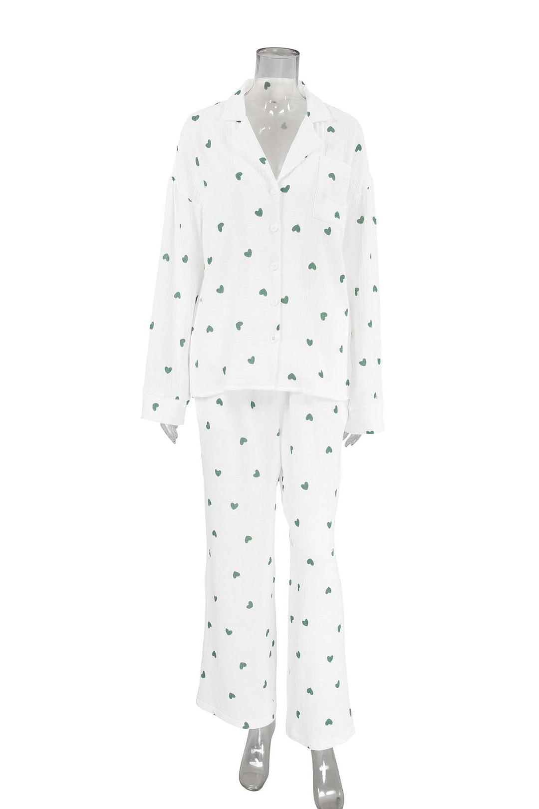 Dame hyggelig pyjamas med hjerte mønster Stilla