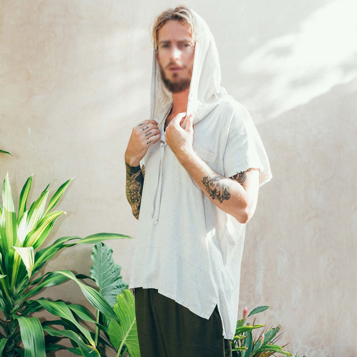 Herrer strandegned linned hoodie Stilla
