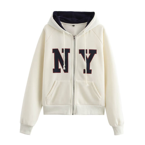 Femme Zip-Up Hoodie med grafikdesign Stilla