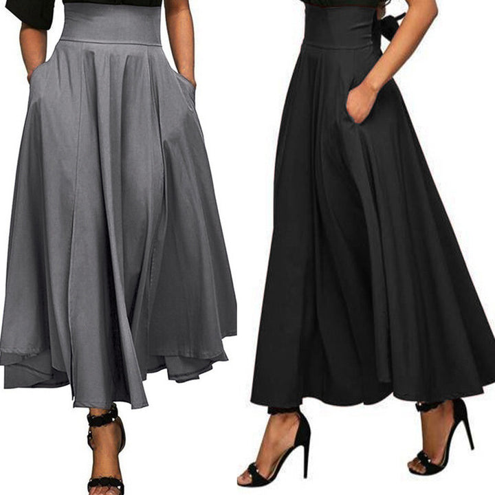 Kvinde Elegant Flydende Midi-Nederdel Stilla