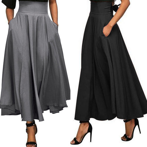 Kvinde Elegant Flydende Midi-Nederdel Stilla