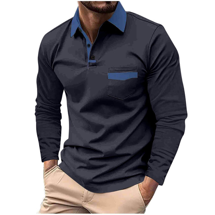 Herrer Langærmet Polo T-shirt med moderne krave og stilfuld brystlomme Stilla