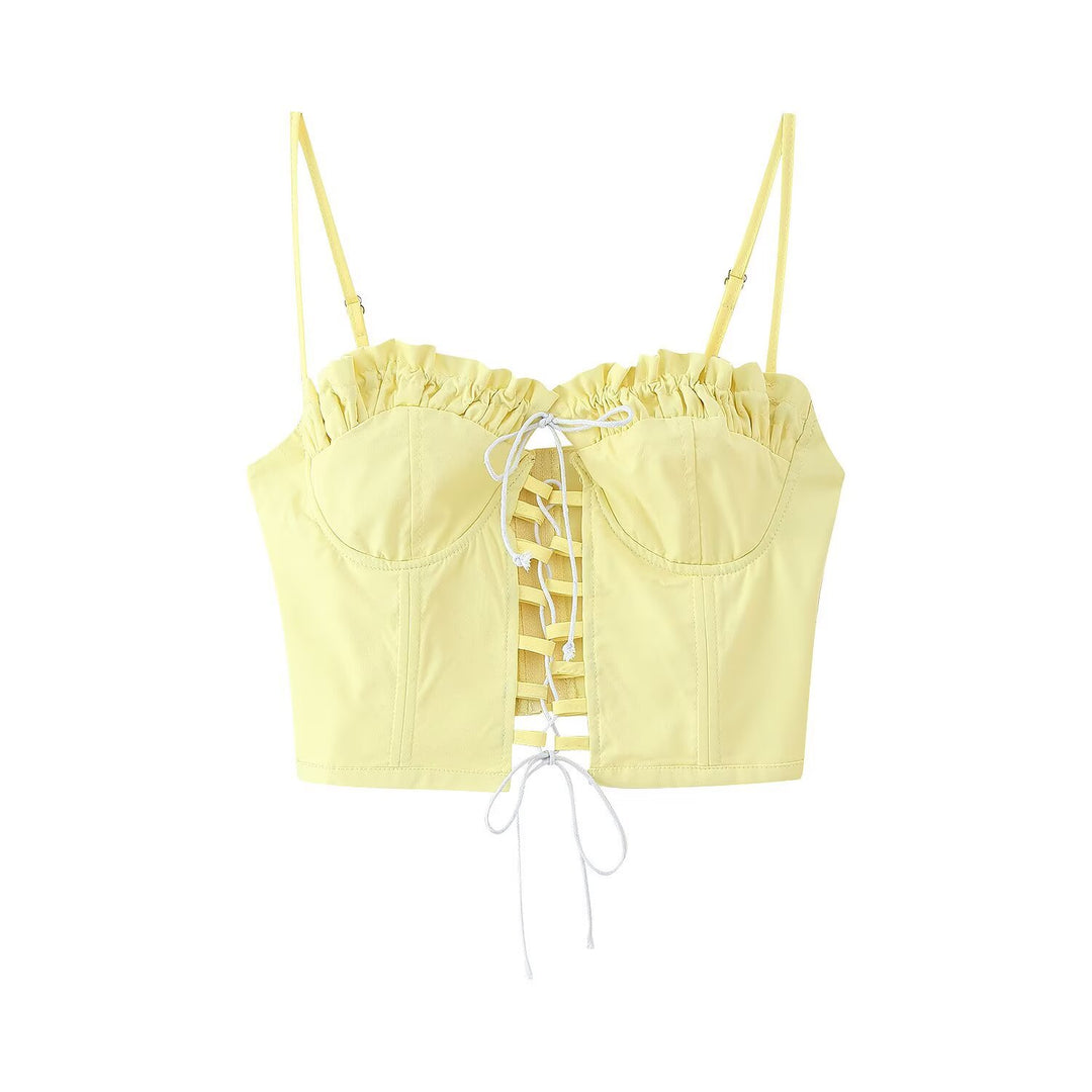Femme Floral Print Prikket Bustier Top Stilla