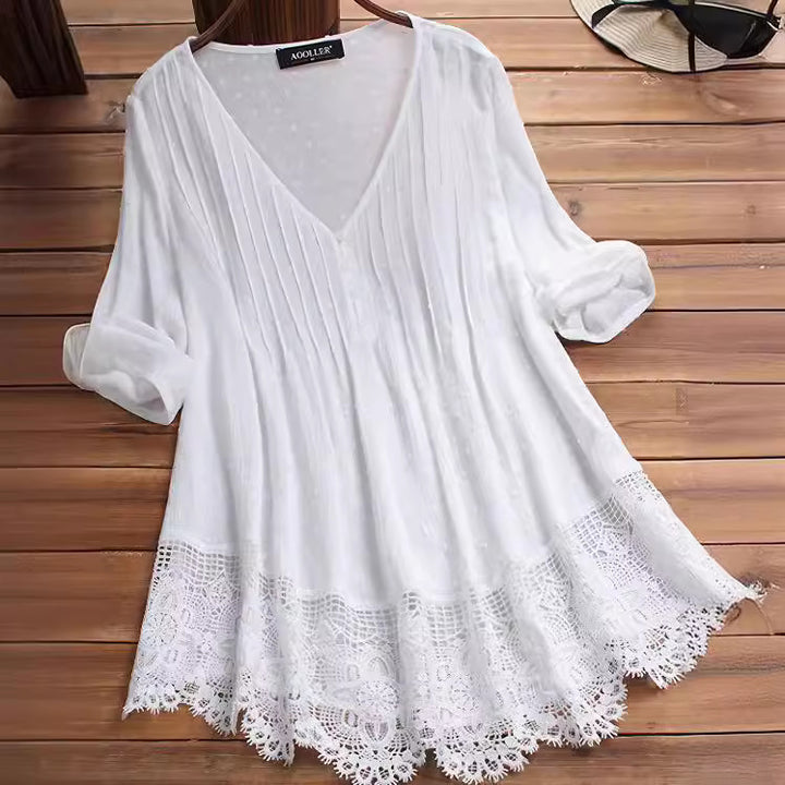 Kvinder Bohemian Spids Trim Top Stilla