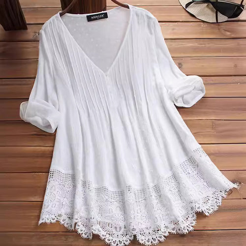 Kvinder Bohemian Spids Trim Top Stilla