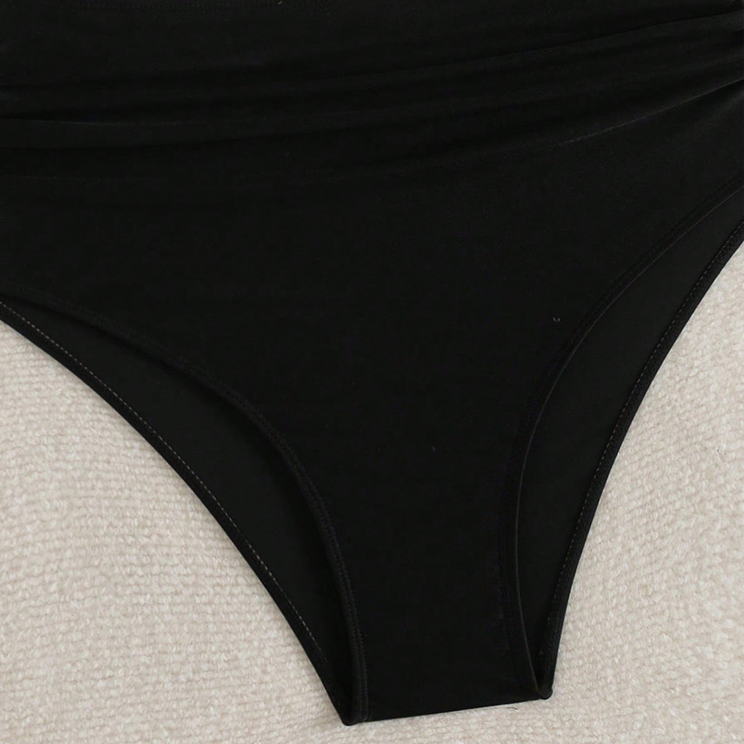 Dame Højskåret Bikini med stribet Crop-Top Skovae