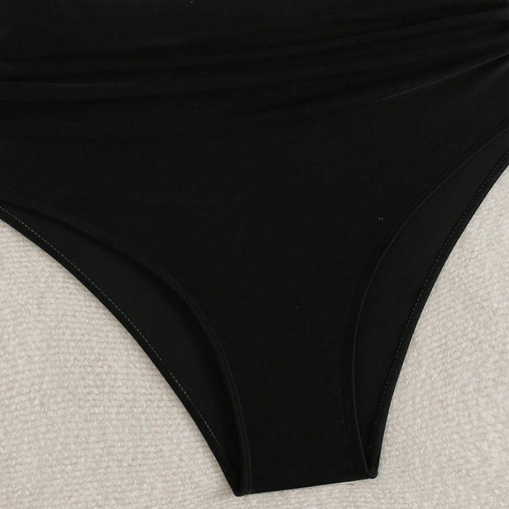 Dame Højskåret Bikini med stribet Crop-Top Skovae