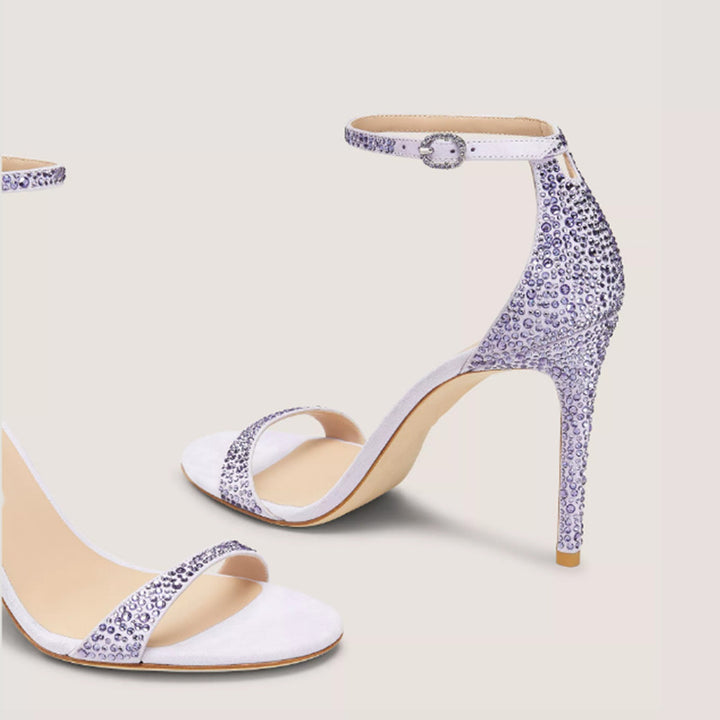 Dame-rhinestone-dekoreret stiletto-hæle med justerbar rem Stilla