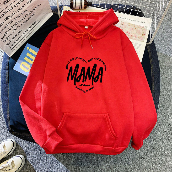 Kvindernes hætte sweatshirt med kreativ mama motiv Skovae
