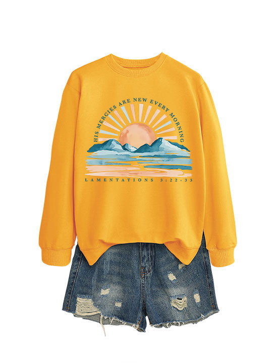 Dame sweatshirt med inspirerende solopgang design og afslappet pasform Stilla