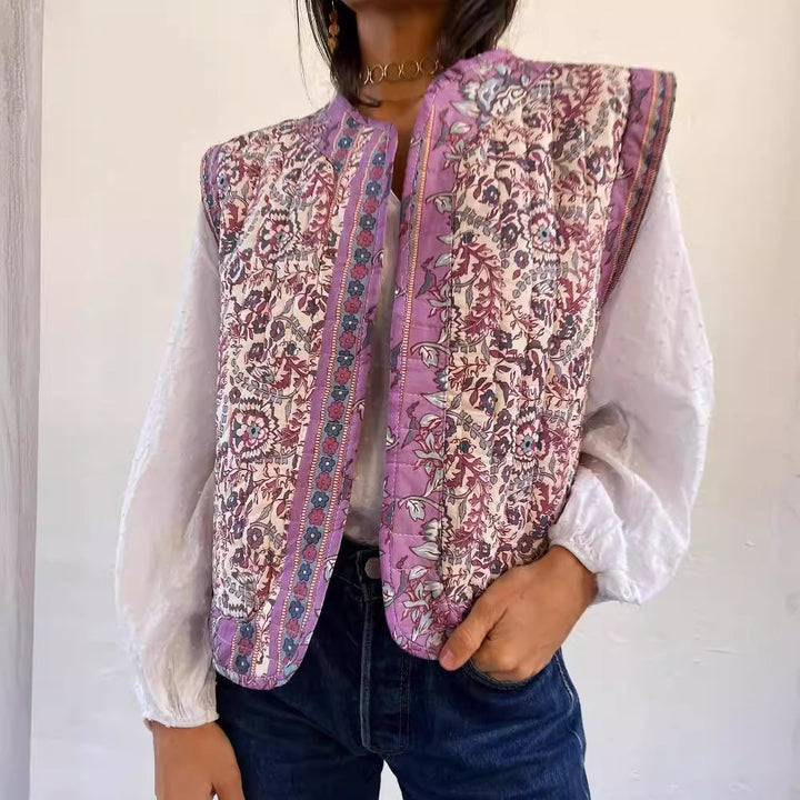 Dame Modisk Vest med ternet mønster og ærmeløst design Stilla