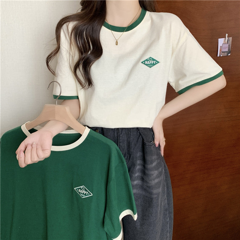 Dame Casual Grafik T-shirt med Vintage-design Stilla