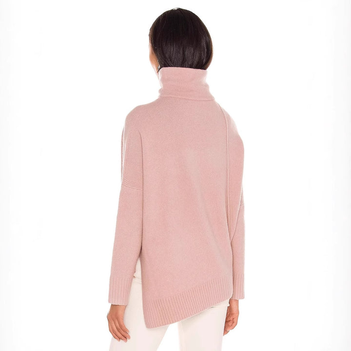 Dame afslappet strikpullover med asymmetrisk krave Stilla