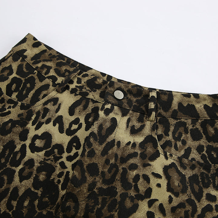 Dame Leo-print shorts med høj talje og elastisk materiale Stilla
