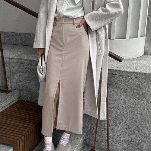 Dame Elegant Blyantskørt med raffineret split Stilla