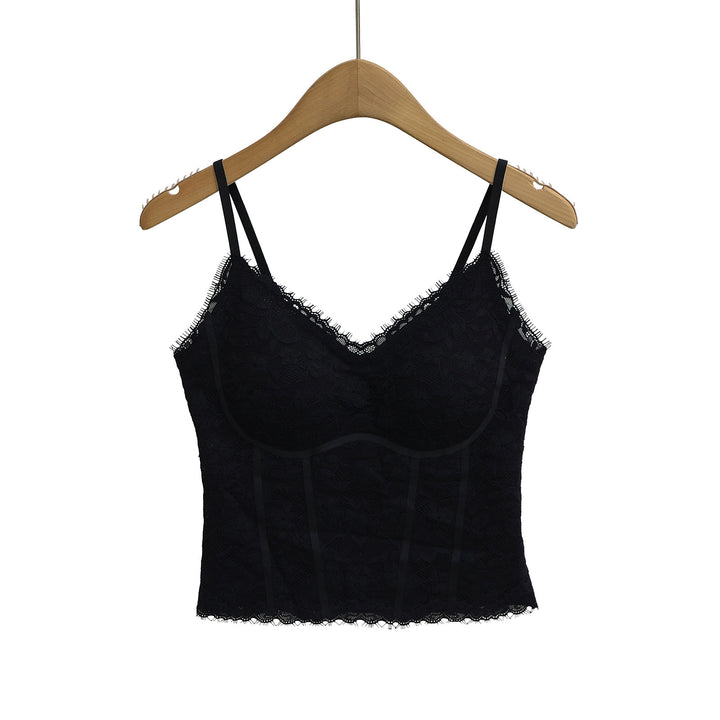 Dame Spids-Bustier med justerbare stropper og romantiske flæsedetaljer Stilla