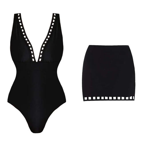 Dame one-piece badedragt med moderne nederdel Skovae