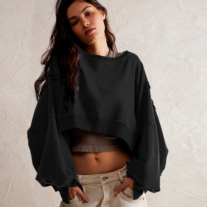 Dame afslappet oversized sweater med voluminøse ærmer og blødt materiale Stilla
