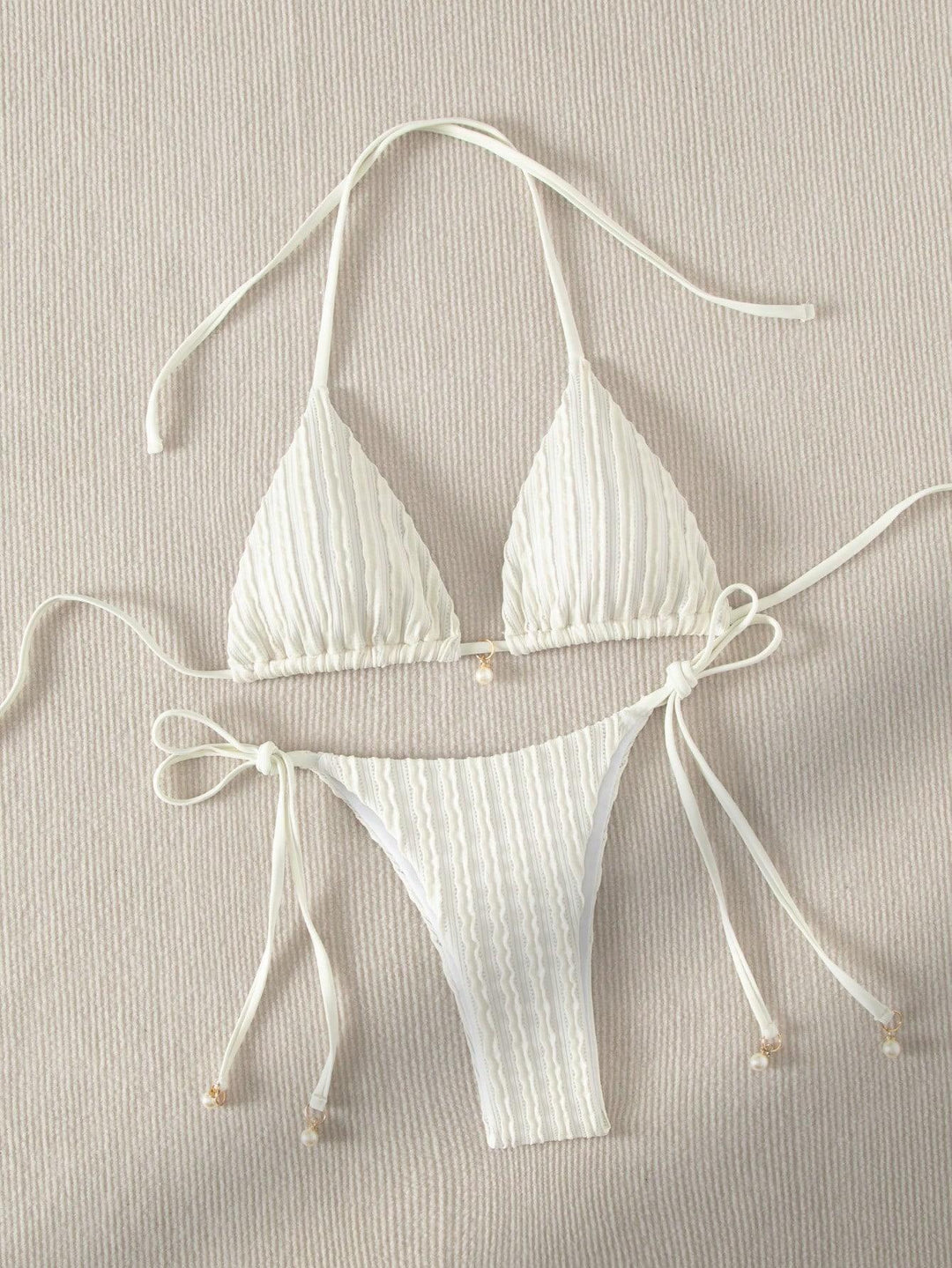 Damer Triangle-bikini med struktureret design og justerbare stropper Skovae