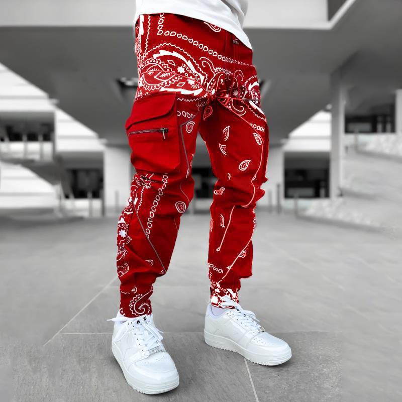 Herre nan Bandana-Cargo-joggingbukser med snor og elastiske manchetter Skovae