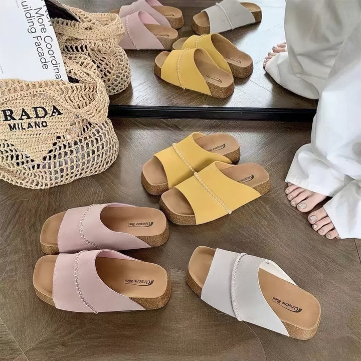 Kvinder Fritid Slide Sandaler med dekorative kædeaccentuer Stilla