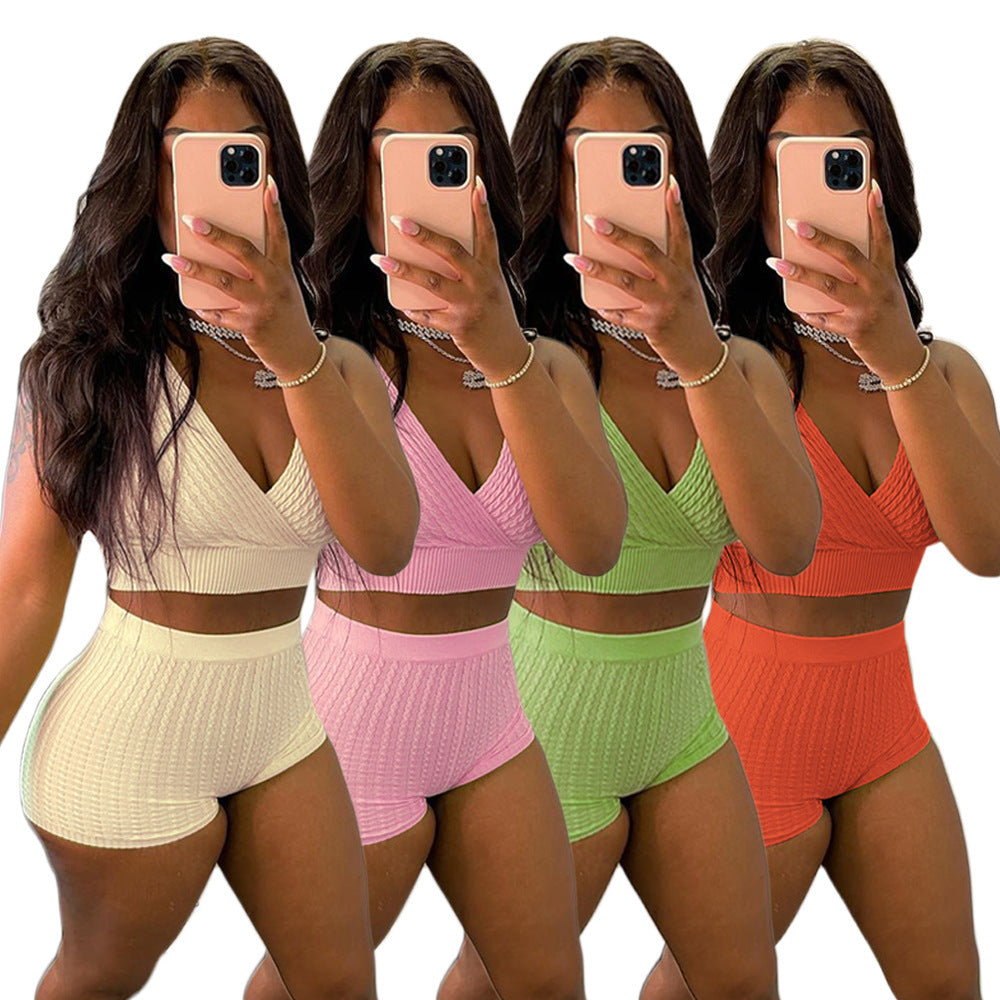 Dame Sportsæt med crop top og høj talje Stilla