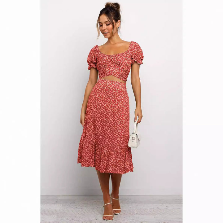 Dame let Two-Piece Sæt med charmerende blomsterprint Stilla