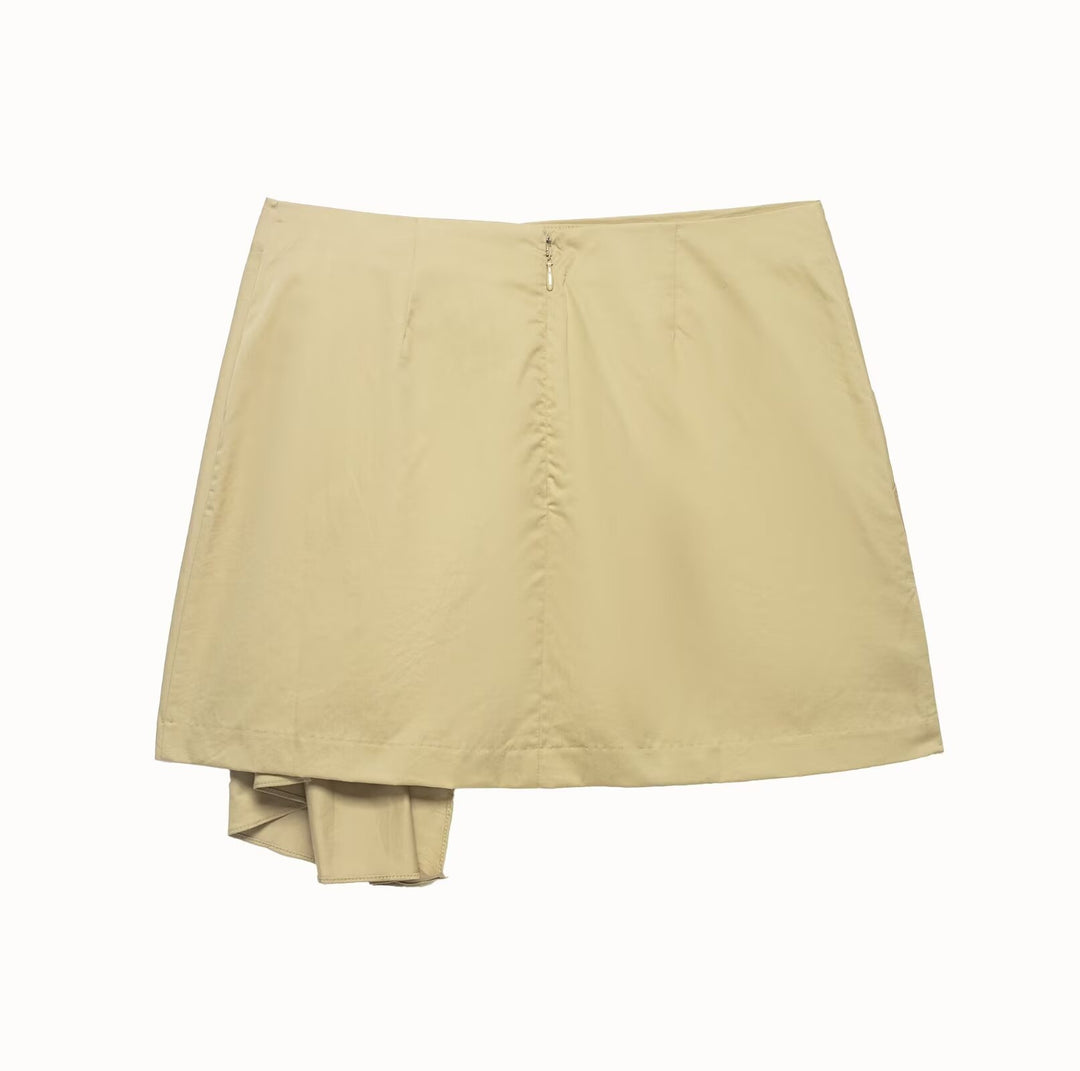 Dame wrap skirt med asymmetrisk design og dekorative draperinger Skovae