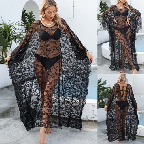 Femme Gennemsigtig Spids Overdel Kimono Stilla