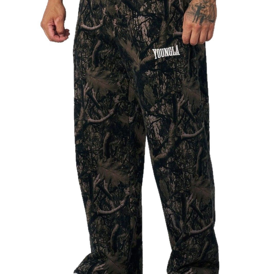 Herren nan bredde camouflagesweatpants med elastisk komfortbund og lår-logo Skovae