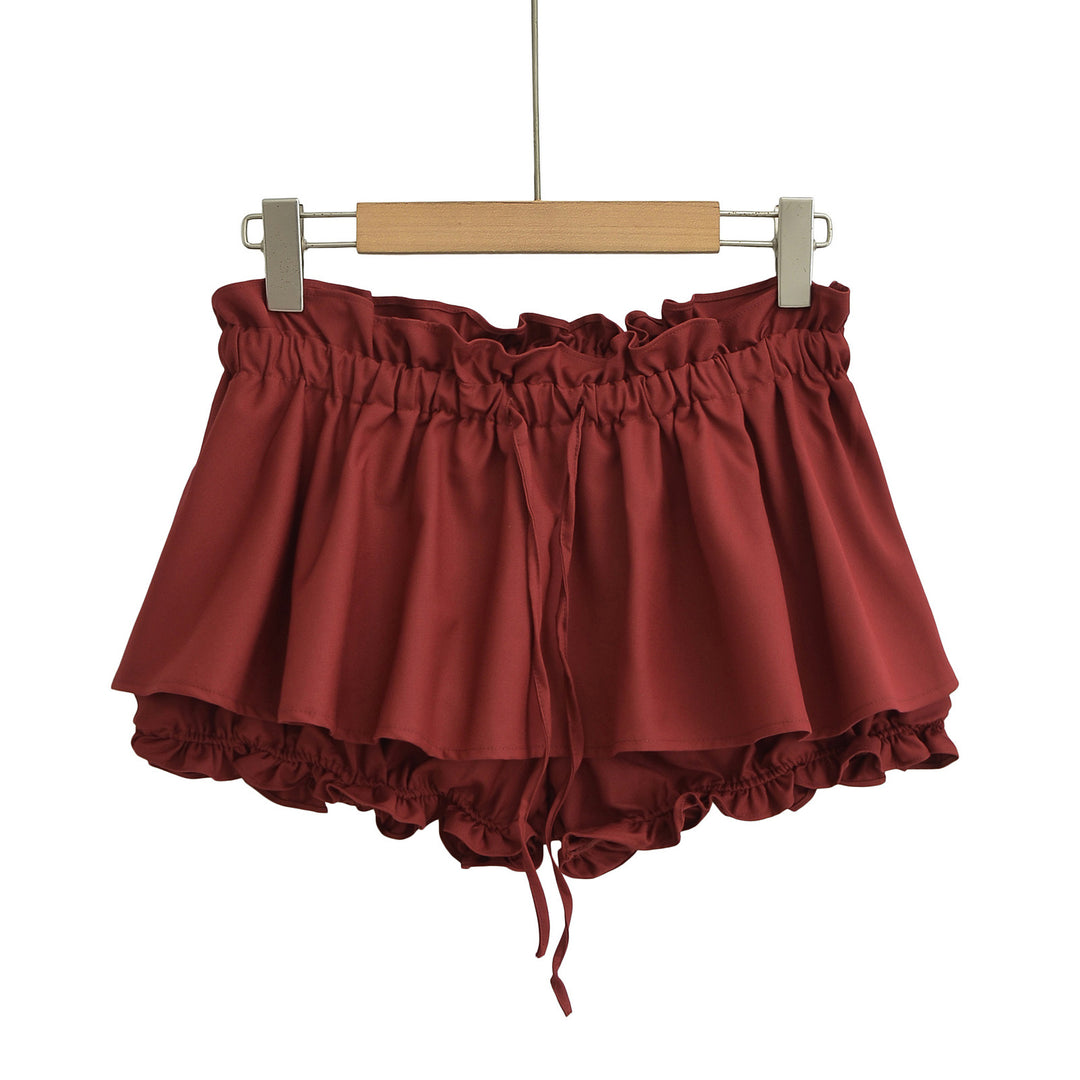 Dame luftige Rüschenshorts med elastisk taljebånd og snøre Stilla